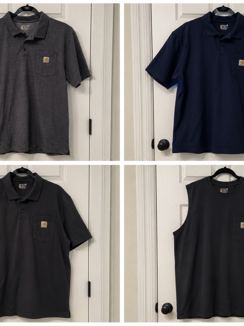 Carhartt Men's Polo & Sleeveless Work Shirts - Navy, Charcoal, Black